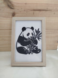 Cadre Déco "Panda et Bambou" - Bois Clair - 10x15 cm