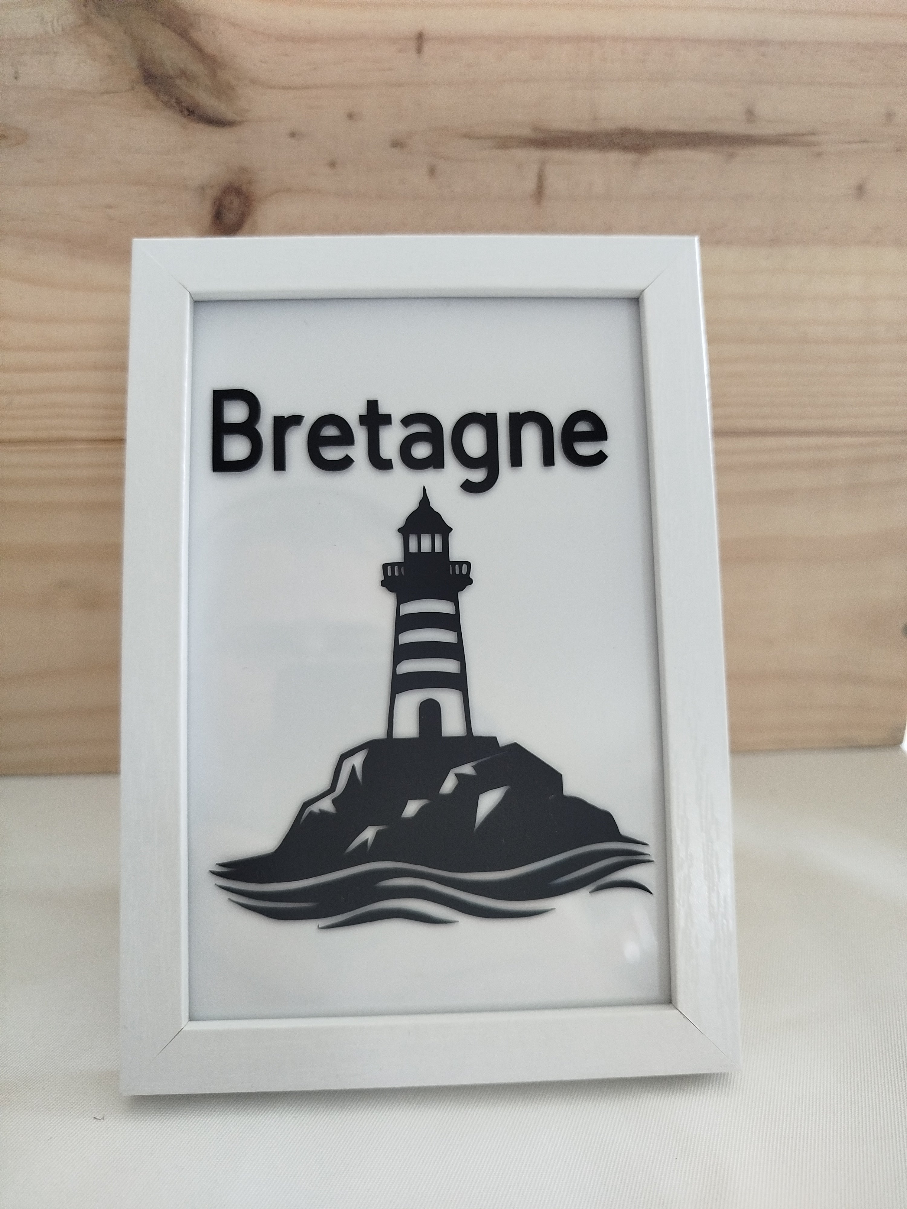 Cadre Déco "Phare de Bretagne" - Blanc - 10x15 cm
