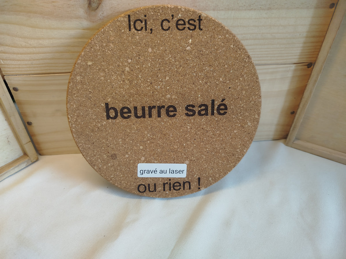 Dessous de Plat en Liège Gravés au Laser