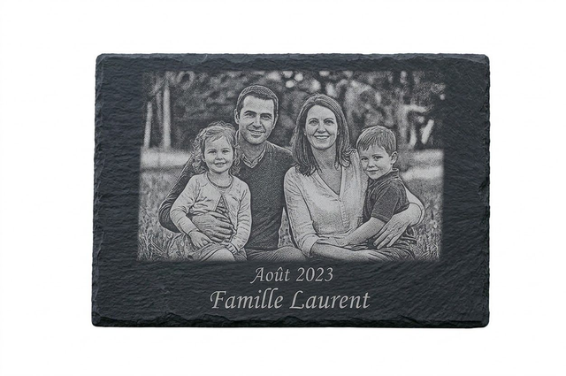 Photo Gravée sur Véritable Ardoise Naturelle (30x20 cm) - Cadeau Personnalisé