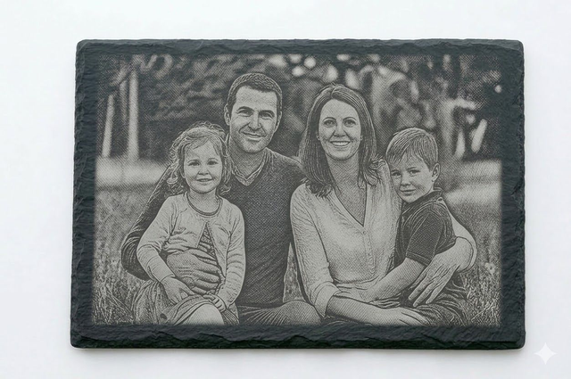 Photo Gravée sur Véritable Ardoise Naturelle (30x20 cm) - Cadeau Personnalisé