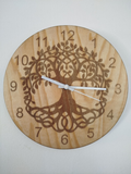 Horloge "Arbre de Vie" en Bois Gravée au Laser