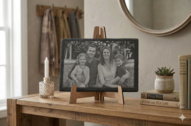 Photo Gravée sur Véritable Ardoise Naturelle (30x20 cm) - Cadeau Personnalisé