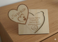 Annonce Grossesse Surprise - Cœur en Bois Personnalisable