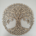 Décoration Murale Arbre de Vie en Bois Découpé au Laser - 25 cm